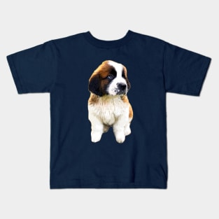 St Bernard Cute Puppy Dog Kids T-Shirt